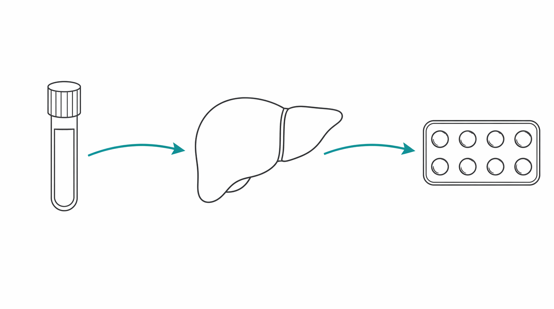 Medical line illustration of hepatitis antiviral treatment for Hepatitis B and C testing.